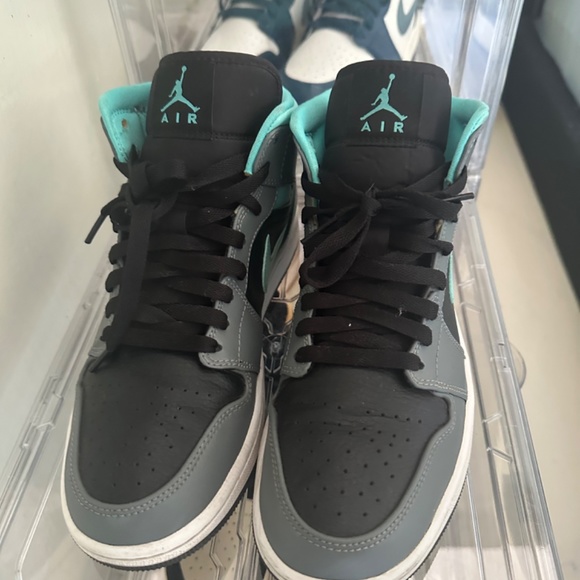 Jordan 1 mid gray aqua size 8 - Picture 4 of 4